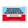 Custom Printed Replacement National Insurance Number Card Hard Plastic Card