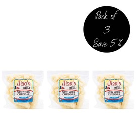 Jisa's Farmstead Cheese New York Cheddar Cheese Nuggets | Pack of 3 | 8 oz | Jisa's Farmstead Cheese