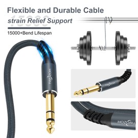 Twozoh XLR Female to 6.35 mm TRS Cable 5 m, Braided Jack Stereo 6.35 mm Male to 3 Pin XLR Microphone Cable (Professional/HiFi)