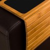 Bamboo Wood Sofa Arm Tray Table Anti-Slip Armrest Organizer Protector