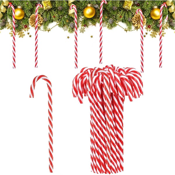 EIGYO Bastón de Caramelo de Navidad, Trenzado acrílico, Adornos para Colgar en el árbol de Navidad, para decoración de Fiesta del hogar, Regalo de Navidad para niños（Paquete de 20）