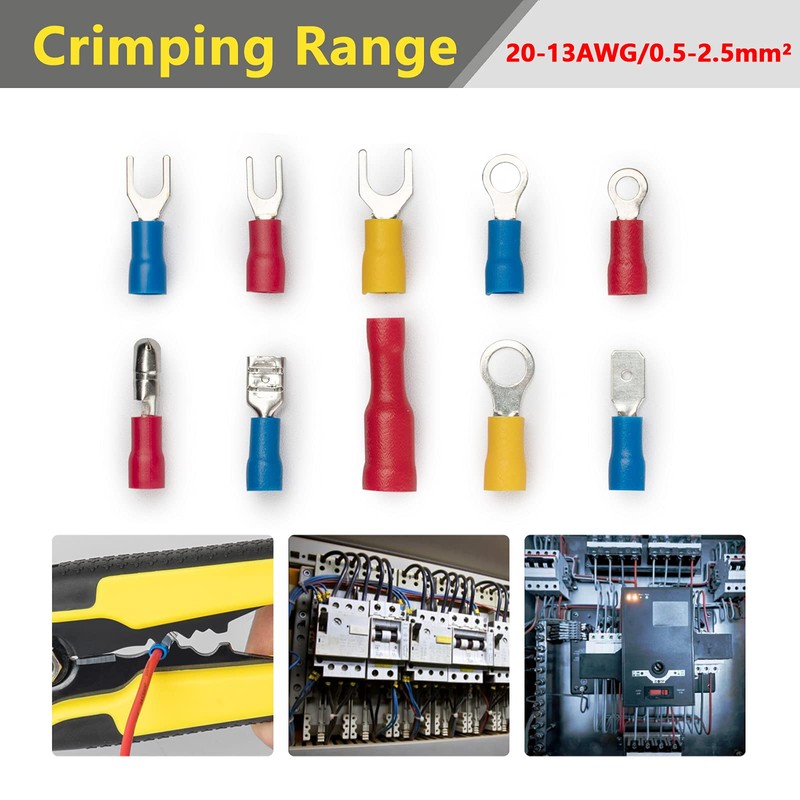 Firecore pelacables automático,Alicate terminales kit con 230 terminales,pelacable Multifuncional para