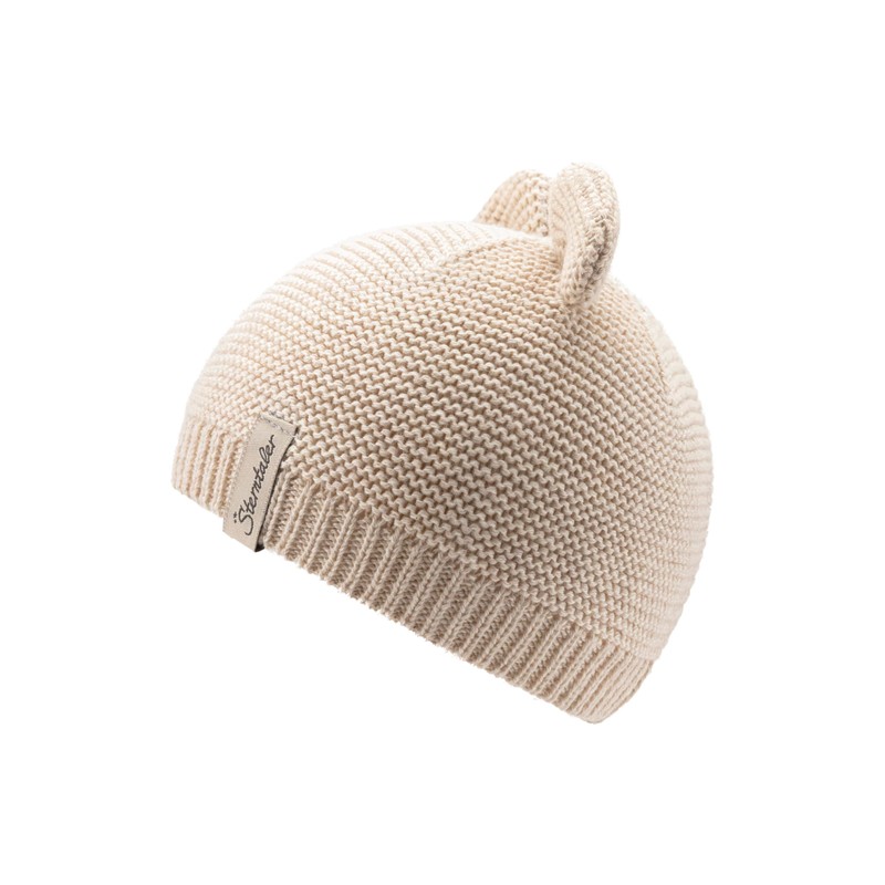 Sterntaler Unisex GOTS Knitted Hat Ears Without, sand