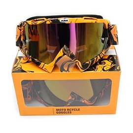Motocross Goggles Protective Goggles for Motorcycle Pit Bike Motocross Enduro ATV Trial (Iridium Orange)