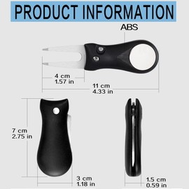 AMRTA Golf Divot Repair Tool with Ball Markers, Golf Pitchfork Switchblade Foldable Metal Magnetic Pop-up Button for Golfer Outdoor (Plastic 3 Pack-Black Green Red)