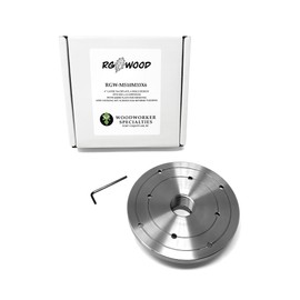 RGWOOD 6" Steel Wood Lathe Face Plate, M33 x 3.5 RH Threaded (Fits Oneway, etc), with locking set screws (for reversing lathes)