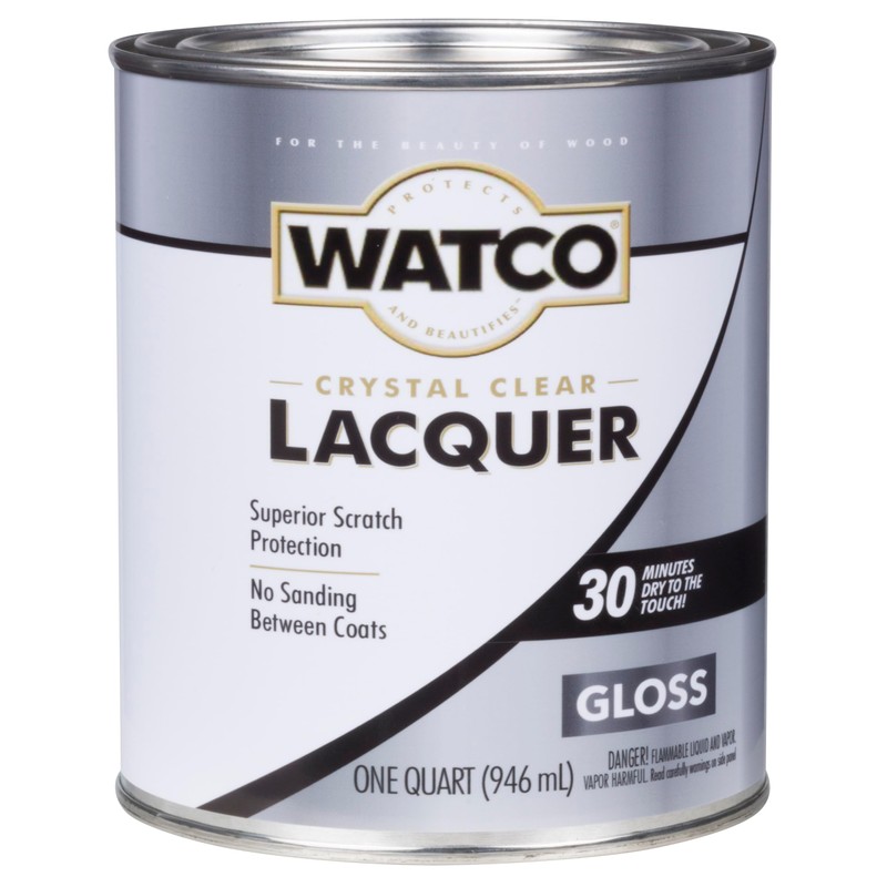 Watco 63041 Lacquer Clear Wood Finish, Quart, Gloss Clear
