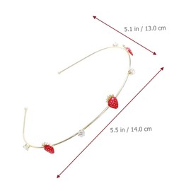Baluue Fruit Headband Hair Accessory Rhinestone Detail for Women Cute Strawberry Design Lightweight Alloy for Parties Festivals and Everyday Wear
