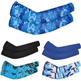 5 Pairs Kids Arm Sleeves Cooling Arm Sleeves with UV Sun Protection Cooling Arm Compression Sleeves Summer Arm Cover Sleeves for Aged 4-7 Kids Arm Sleeves for Outdoor Activities