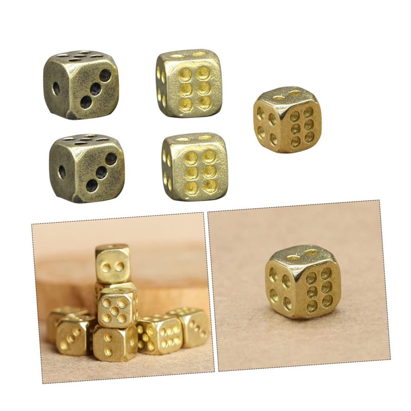 Abaodam Exquisite Small Dice, Pure Copper Unique 6 Sided Dice,