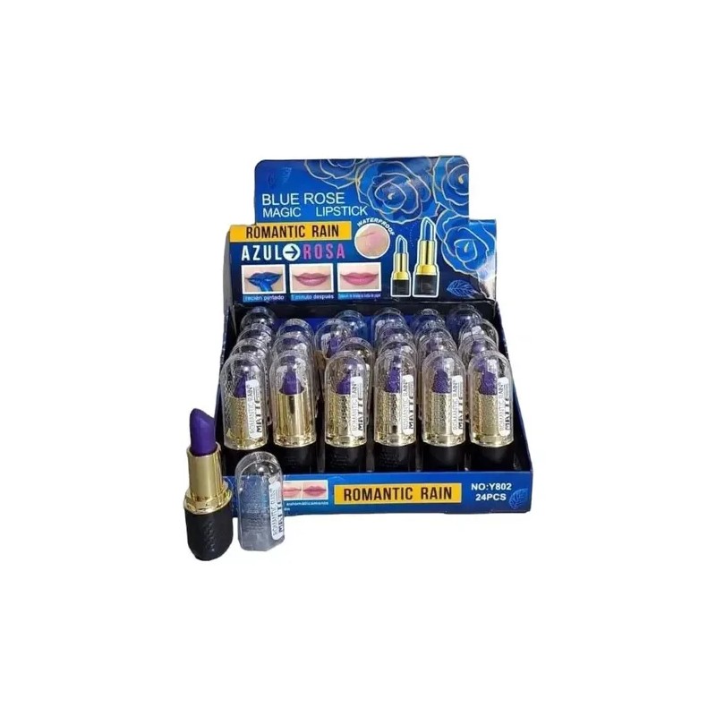 3 Labial Magico Azul Cambia D Color Waterproof Romantic Rain