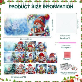 Diamond Painting Cards, DIY Diamond Painting Cards, Pack of 12 5D DIY Diamond Painting Birthday Cards, Christmas Greeting Cards, Christmas Greeting Cards Set, Christmas Card, Postcards, Christmas