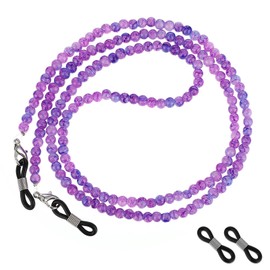 Molain Stylish Eyeglass Chain, Healing Crystal Chains Beaded Sunglass Chain Women Eyewear Retainer Chain Around Neck Daily Wear(Purple)