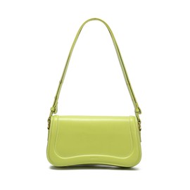 JOLLQUE Half Moon Shoulder Bag for Women, Small Leather Strap Dumpling Handbag Purse, Unique Trendy Designer Hobo Crossbody Bags, Green