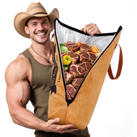 BBQ Blanket for Resting Meat 21 Inch,5-Layers Upgraded Sealing-Leak Proof,Reusable Smoked Grilled Meat,Insulated Resting Bag with Wide Mouth for Large Breasts/Beef/Pig Shoulders/Turkeys-Gift for Men