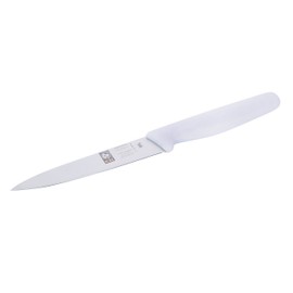 4 Inch Paring Knife, Straight Edge, High Carbon German Stainless Steel razor Sharp Blade, White Handle, By ICEL.