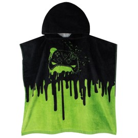 Harry Bear Poncho Handtuch Gaming Poncho Jungen, Gamer Kapuzenhandtuch Badeponcho Kinder, Baumwolle Handtuch Jungen Und Badeponcho Kinder, Einheitsgröße, Schwarz, Grun