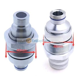 FridayParts Male & Female Flat Face Coupler Kit V1311-77140 V1311-77150 Compatible for Kubota Track Loader SVL75 GF1800 LA450A LA480 L47 AD70 AT25 M100XDTC Replacement