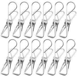 CEEYSEE 40 Pack Stainless Steel Clothes Pegs，Laundry Hanging Clothesline Clips for Washing Line,Pictures,Snacks Seal,Blanket,Towel (THJ)