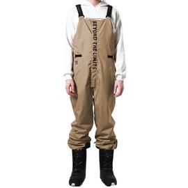 PHIBEE Men's Insulated Warm Snow Pants Waterproof Windproof Ski Bib Overalls Khaki M