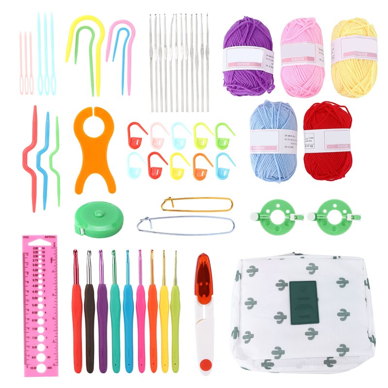 12 Pcs Crochet Needle Set Aluminum Oxide Weaving Sewing Knitting