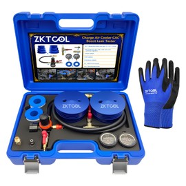 ZKTOOL Charge Air Cooler CAC Boost Leak Tester with 4" 3.5" 3" Billet End Caps, Aluminum CAC Pressure Tester with 150 psi Regulator Extension Line US & EU Air Fittings for Class 7 & 8 Trucks