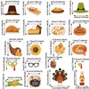 21 Pcs Happy Thanksgiving Photo Booth Props with Selfie Frame,