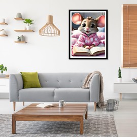 EOBROMD 5D Mouse Diamond Art Painting Kits for Adults, DIY Diamonds Painting Kits for Beginners, Painting Picture with Full Drill Diamond Dots for Home Wall Art Decor 30x40cm