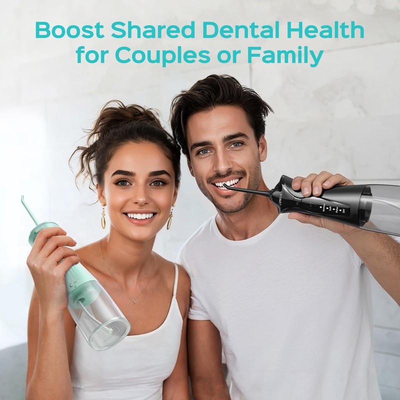 COSLUS 2-Pack Water Flosser for Teeth: Water Dental Pick Set