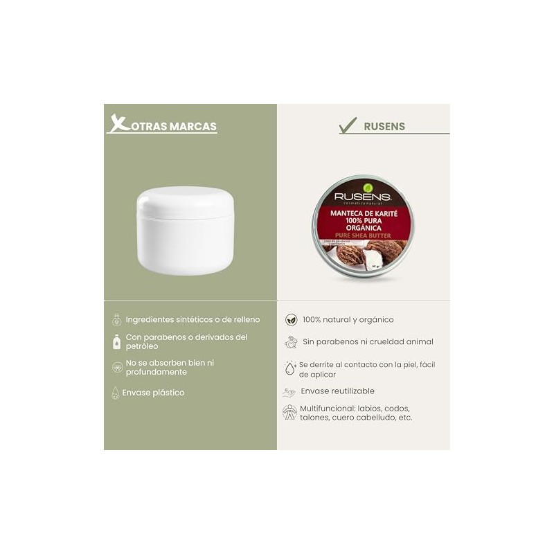 Rusens Manteca Karité 100 Pura Orgánica Excelente Regenerante Natural Extra