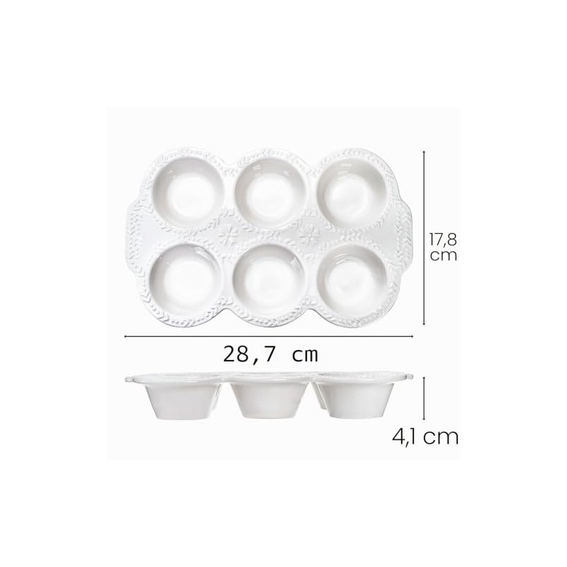 Hiceeden Pack of 2 6 Cups Ceramic Muffin Mould Non-Stick