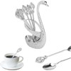 4.8 in Coffee Spoon Set With Holder, Swan Spoon And