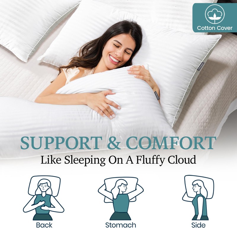 OFNEED Queen Size Pillows Set of 2 Down Alternative –