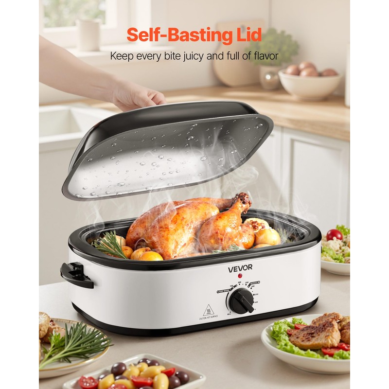 VEVOR Roaster Oven, 18QT Electric Roaster Oven, 150-450℉ Adjustable Temperature
