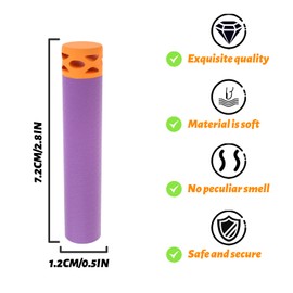 EKIND 200 Pcs Waffles Darts Refill Pack Foam Bullet Compatible for NERF N-Strike Series Blaster (Purple)