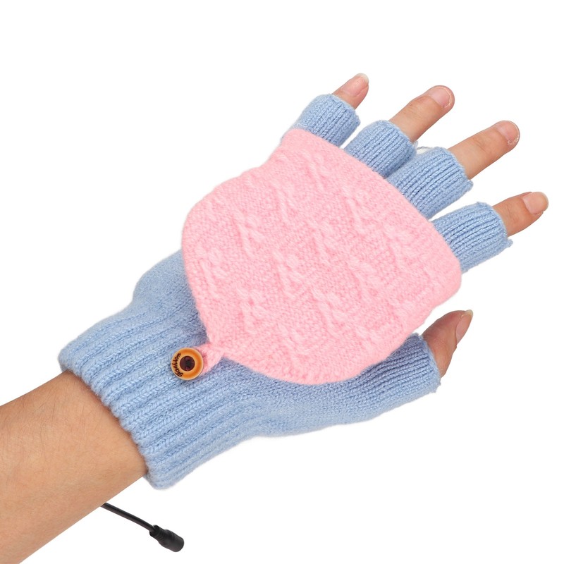 USB Heating Gloves Full Finger Half Fingerless Double Sided Heating