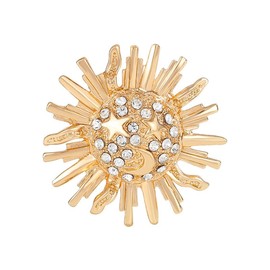 GKDFK Dainty Golden Sun Brooches for Women Men Vintage Gold Tone Sun Star Moon Lapel Pins for Blazer Jacket Dress Hat Accessories Fashion Jewelry Gifts