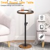 Kificet Small Side Table, Drink Table, Height Adjustable Round End
