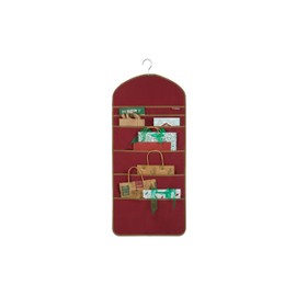Covermates Keepsakes Hanging Gift Bag Organizer - Elite Plus - Heavy Duty Material, Pockets for Storage, Hanger Included - Holiday Storage, Red