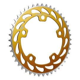 WFS Helix Chainring 44T 1/8" 110mm BCD 5 Arm Hole Old School BMX Single Speed Fixie, Gold, WFS3059-BO-Q