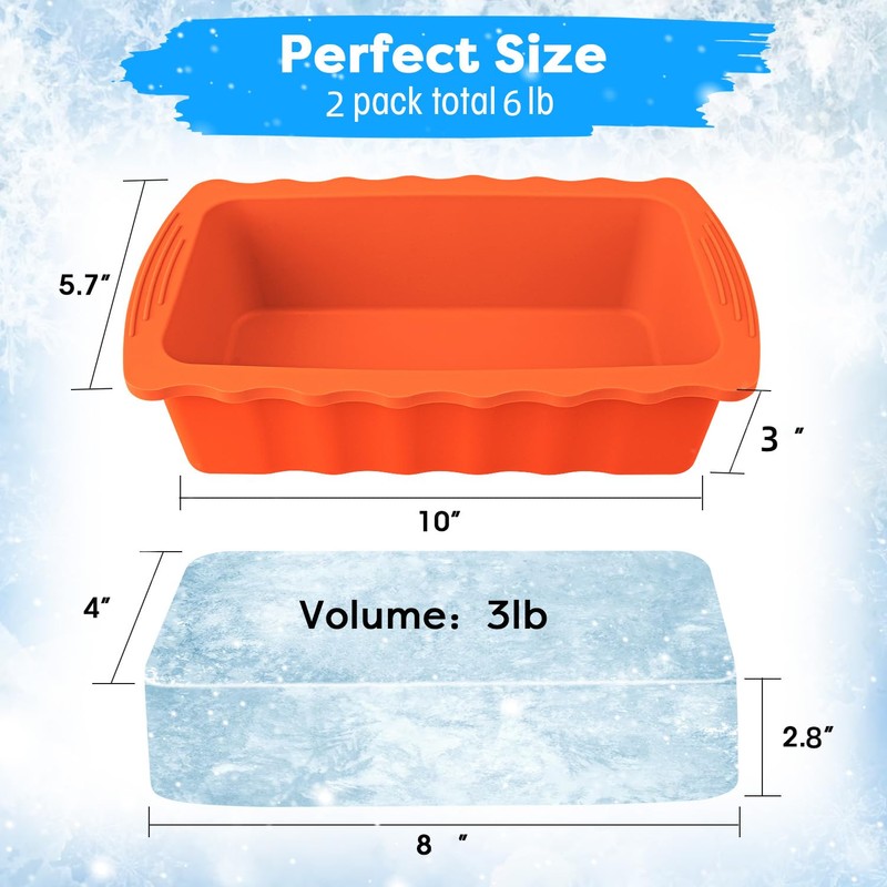 Haldane 5PC Extra Large Ice Block Mold 15LB Ice Cube