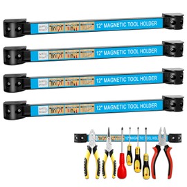 UCINNOVATE 12" Magnetic Tool Holder Strip, Magnetic Strips Heavy Duty Tool Magnet Bar, A Tool Magnet Strip for Garage Organization, Metal Tool Magnet Bar, Magnetic Tool Organizer for Garage(4PCS)