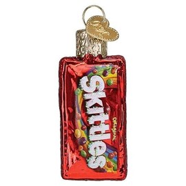 Old World Christmas Mini Skittles Bag Glass Hanging Ornament