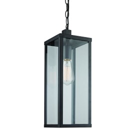 Trans Globe Imports 40757 BK Transitional One Light Hanging Lantern from Oxford Collection in Black Finish, 6.00 inches