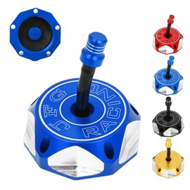 JFG RACING Dirt Bike Gas Fuel Tank Cap Cover With Air Vent Hose For DRZ50/70/125/400/400E, LT-R450, LT-Z250/400/400Z, TE250, YZ250, TTR250, Raptor 125/250/350/660, YFZ450 And More ATV Motorcycle, BLUE
