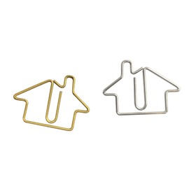Calendars and More House Shaped Paper Clips, Perfect Real Estate Agent Office Supply, Blue, Red, Green, and Gold (Multi-Color - 50 Pack)