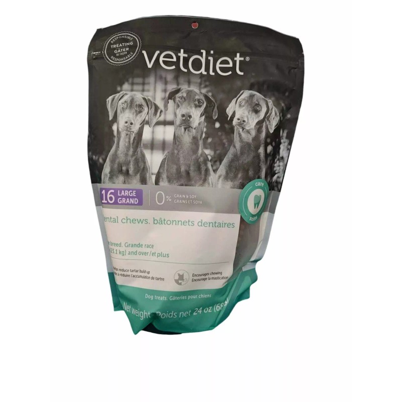 vetdiet Vet Diet Dog Dental Chew Large 16 count Grain