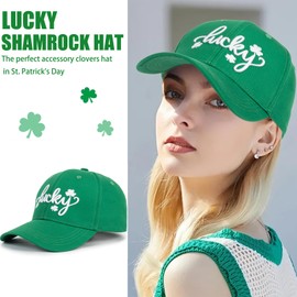INOGIH St Patricks Day Hat, Irish Hat, Green Day Hat, Lucky Clovers, Trucker Hat for Men and Women, Lucky clover