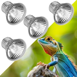 ​Spotted SALAMAER Rotatable Reptile Heat Lamp with 4PCS 50W UVA UVB Light Bulb Basking Spot Light Simulated Sunlight Heating Lamp Turtle Lizard Beared Dragon Amphibians (4PCS UVA UVB Bulb 50W)