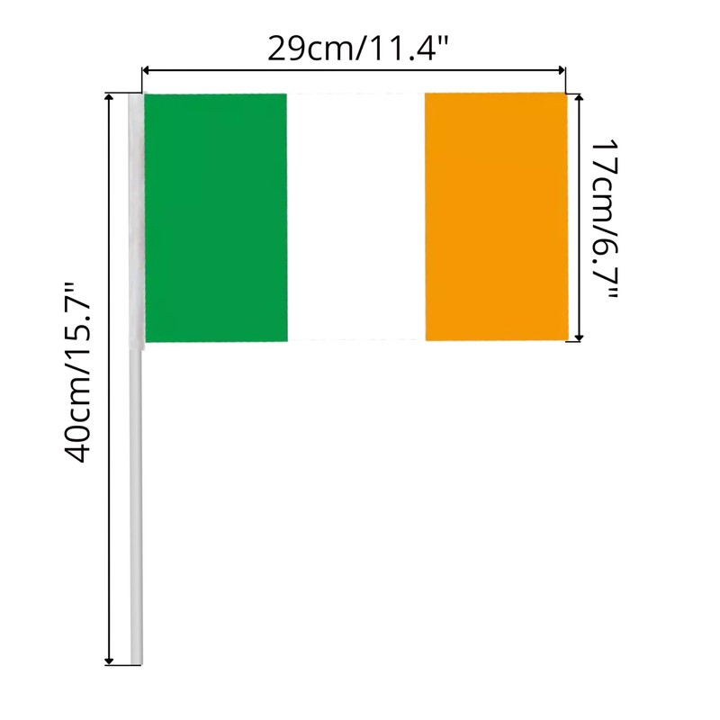 Lizzy 2 x Ireland Hand Flag (29cm x 17cm) with